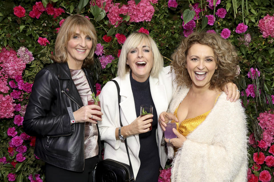 TV co-hosts Kaye Adams, Jane Moore and Nadia Sawalha at the VIP Party for Stacey Solomon's Primark collaboration in London, back in 2018. (Getty Images)