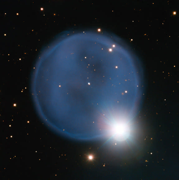 Astronomers using ESO’s Very Large Telescope in Chile have captured this image of planetary nebula Abell 33. Image released April 9, 2014.