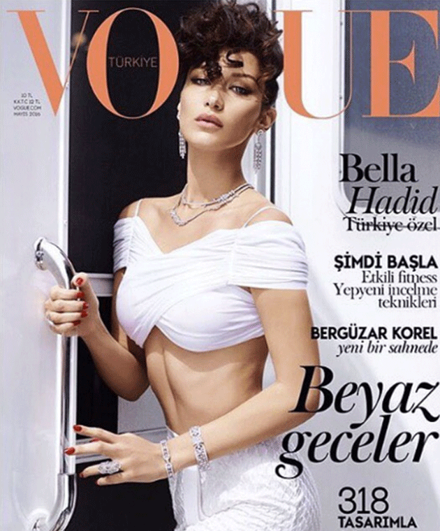 Bella Hadid graces the cover of Vogue for the first time. Photo: Instagram