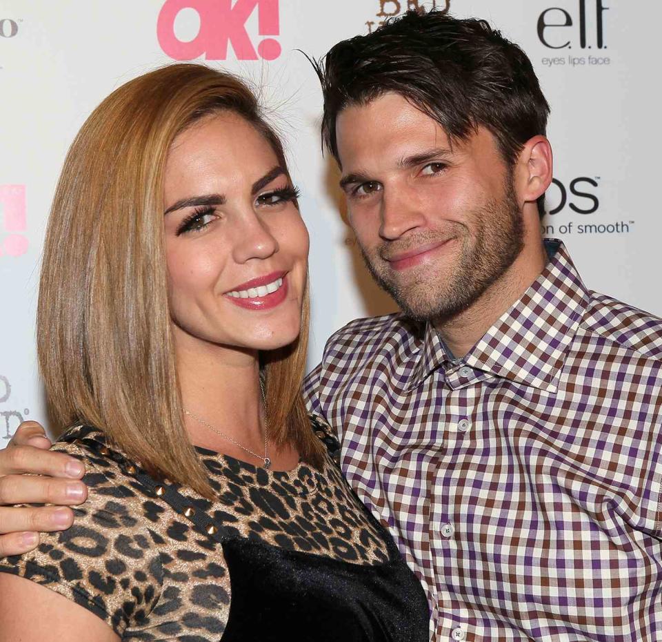 Katie Maloney (L) and Tom Schwartz attend the OK! Magazine "So Sexy" LA party at SkyBar at the Mondrian Los Angeles on April 17, 2013 in West Hollywood, California