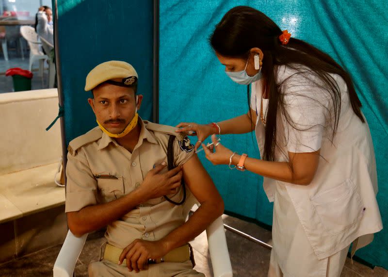 FILE PHOTO: COVID-19 vaccination in Ahmedabad