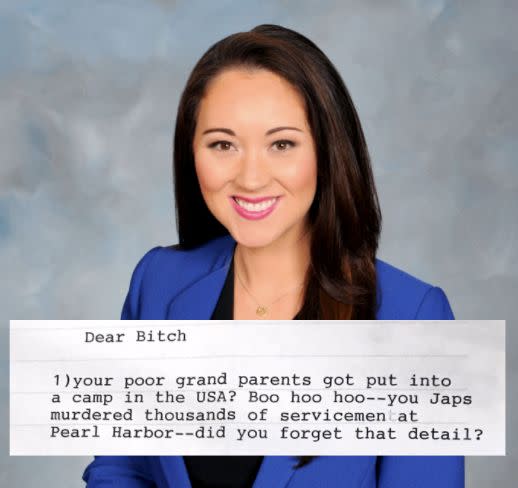 Rep. Beth Fukumoto (D-Hawaii) tagged the president when she shared the racist letter she received from a self-described Trump supporter. (Photo: Beth Fukumoto)