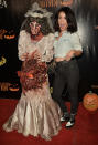 <p>Looks like the zombie bride made a friend in Shenae Grimes. (Photo: Splash News) </p>