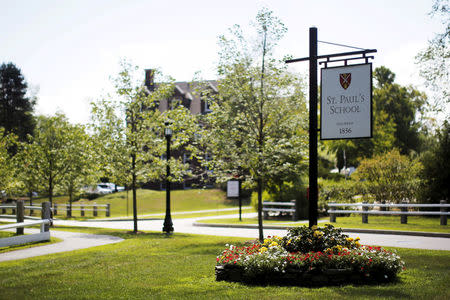 FILE PHOTO: A sign marks the entrance to St. Paul's School in Concord, New Hampshire, U.S., on August 20, 2015. REUTERS/Brian Snyder/File Photo