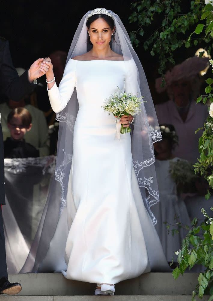 Meghan Markle at her wedding to Prince Harry on Saturday at Windsor Castle