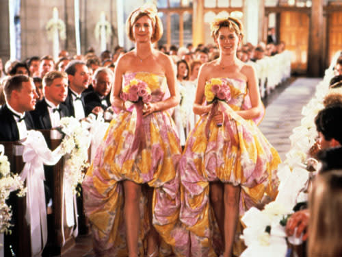 <div class="caption-credit"> Photo by: Everett Collection</div>Julia Roberts's gown in <i>My Best Friend's Wedding</i> wasn't nearly as unfortunate as the floral bubble-mullet dresses her fellow bridesmaids have to wear!