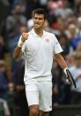 <p>Novak Djokovic of Serbia celebrates after his second round match against Adrian Mannarino of France at Wimbledon on June 29, 2016 in London, England. (Photo by Visionhaus/Corbis via Getty Images)</p>