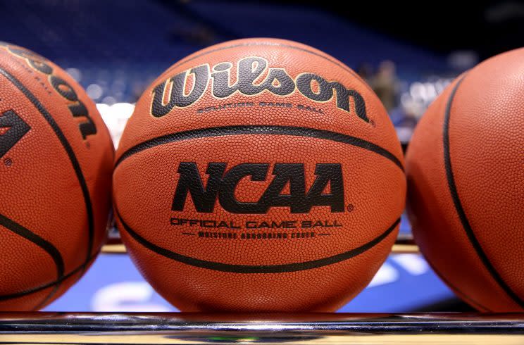 The College of Charleston women’s team used men’s basketballs for two games in January. (Getty)