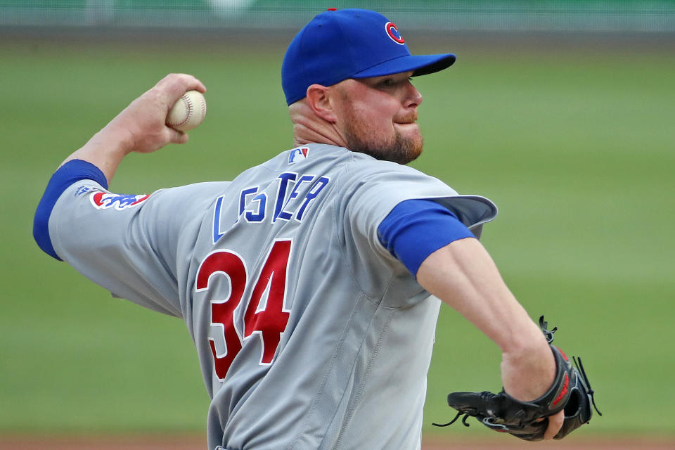 Chicago Cubs starting pitcher Jon Lester has fantasy trade value, but that could change quickly if luck starts to catch up to the lefty. (AP Photo/Gene J. Puskar)