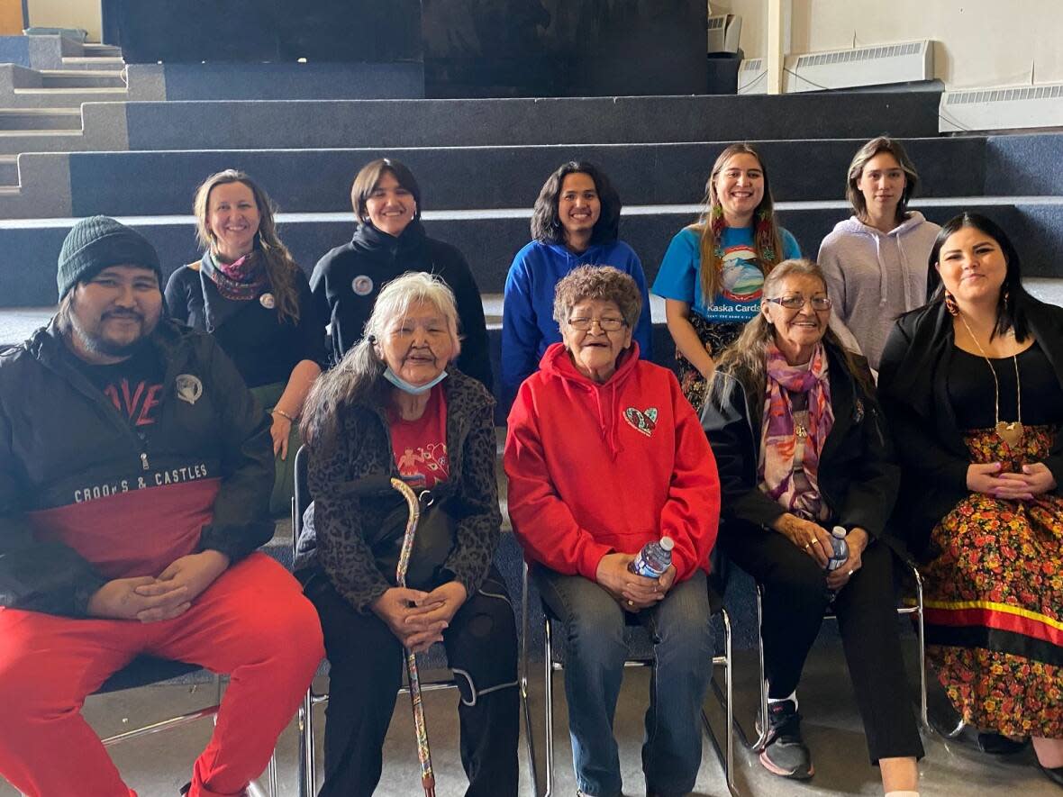 The Liard First Nation language department team helped create the Kaska Cards app to make the language more accessible. (Submitted by Martina Volfova - image credit)