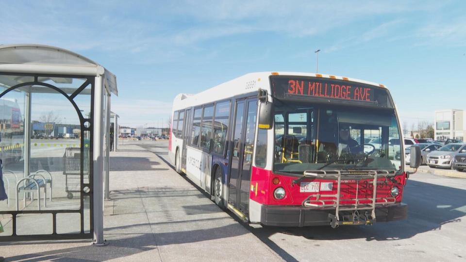 A pedestrian was hit by a Saint John Transit bus Tuesday evening. (Graham Thompson/CBC  - image credit)