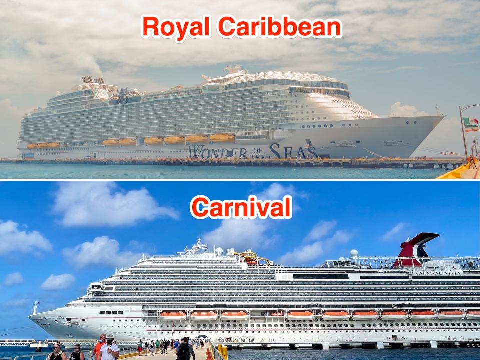 Wonder of the Seas and Carnival Vista