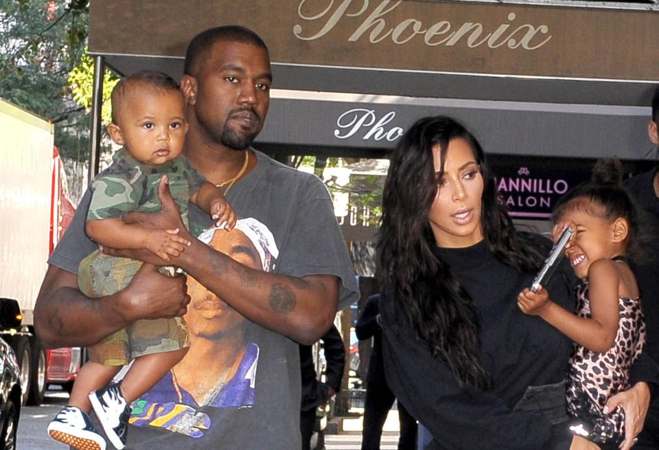 Kim and Kanye are already mum and dad to North and Saint. Copyright: [Rex]