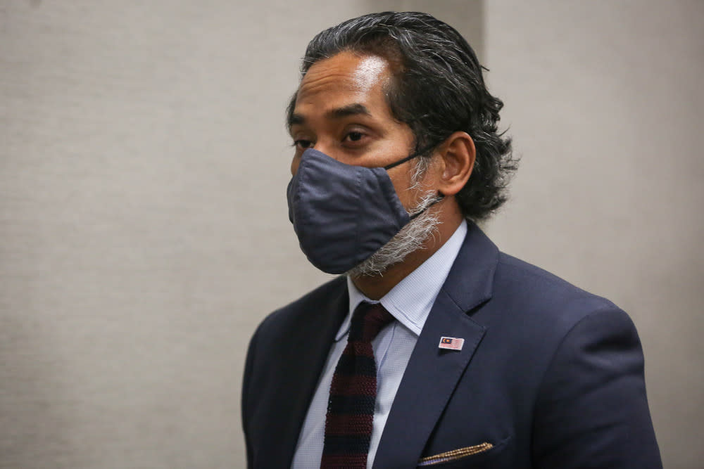 Science, Technology and Innovation Minister, Khairy Jamaluddin at Parliament in Kuala Lumpur July 14, 2020. — Picture by Yusof Mat Isa