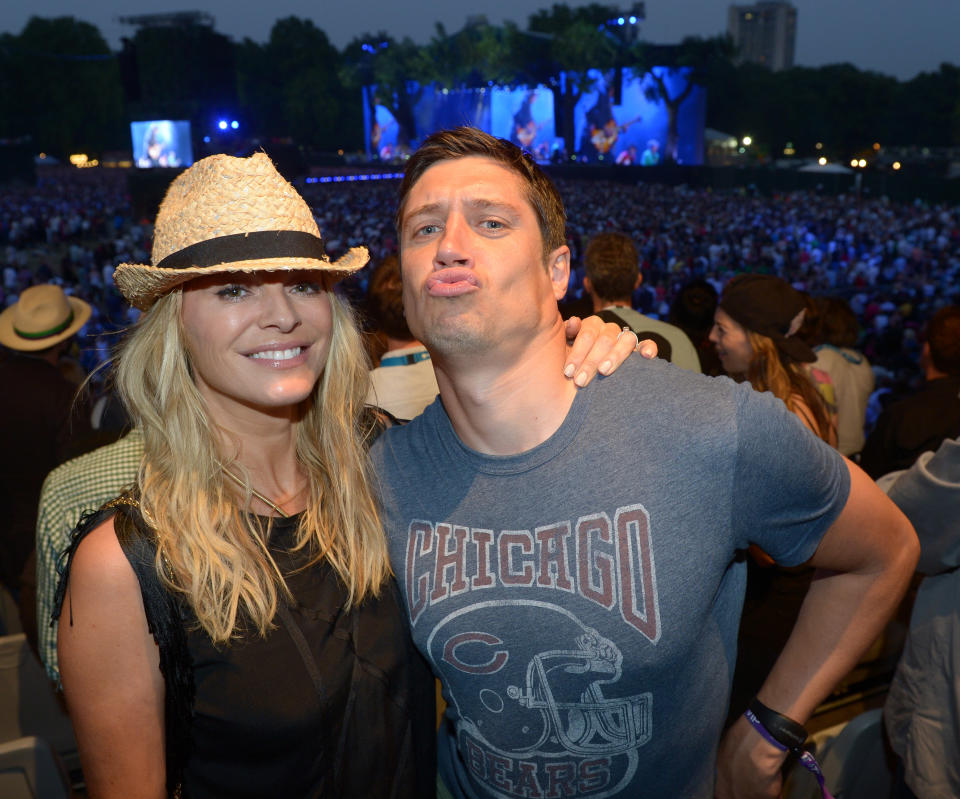 Tess Daly and Vernon Kaye attend Barclaycard presents British Summer Time at Hyde Park in London on Saturday, July 6, 2013. (Photo by Jon Furniss/Invision for Barclaycard/AP Images)