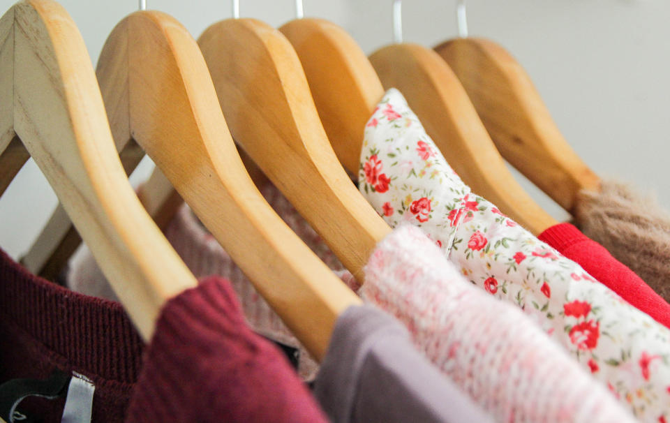 A row of clothes hanging