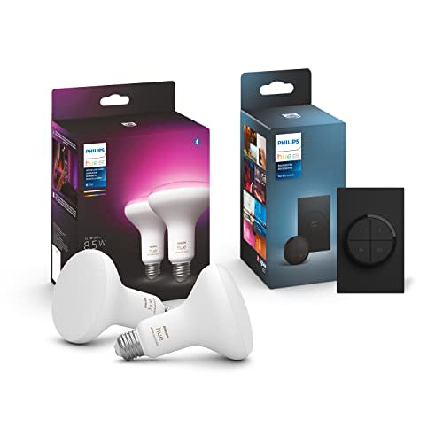 Philips - Hue 75W A19 Smart LED Starter Kit - White and Color Ambiance