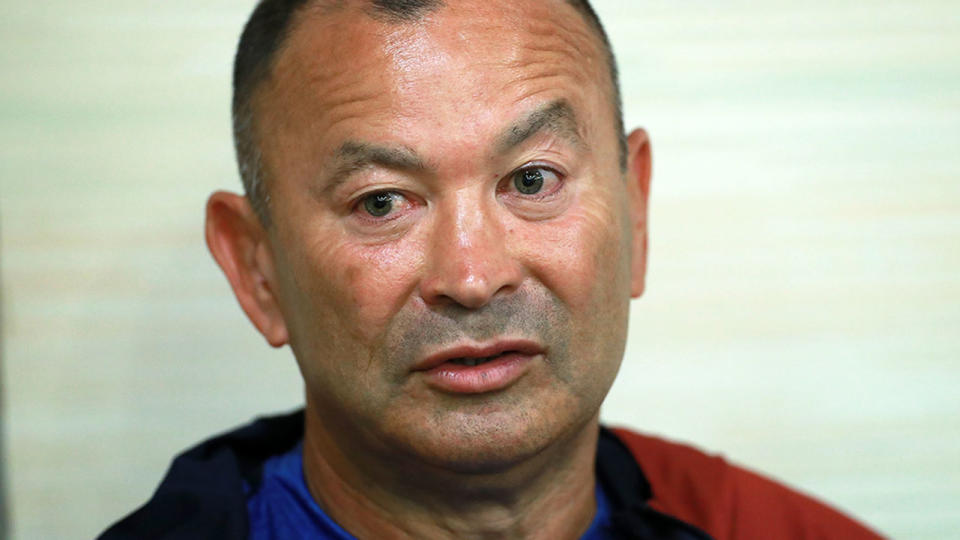 Eddie Jones, pictured here facing the media ahead of the World Cup quarter-finals.