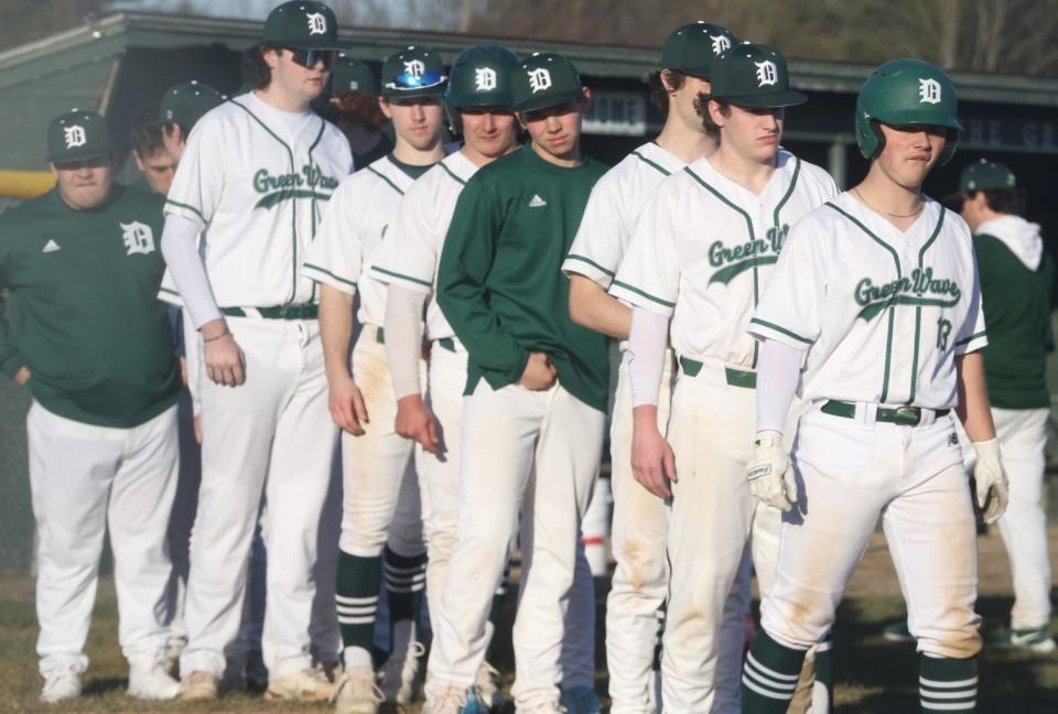 The Dover High School baseball team lost to Merrimack, 5-0 on Monday afternoon at Dover High School.