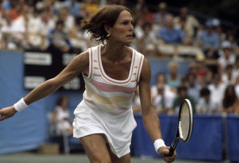 Renée Richards en su primer torneo profesional femenino en South Orange, Nueva Jersey, en 1976.