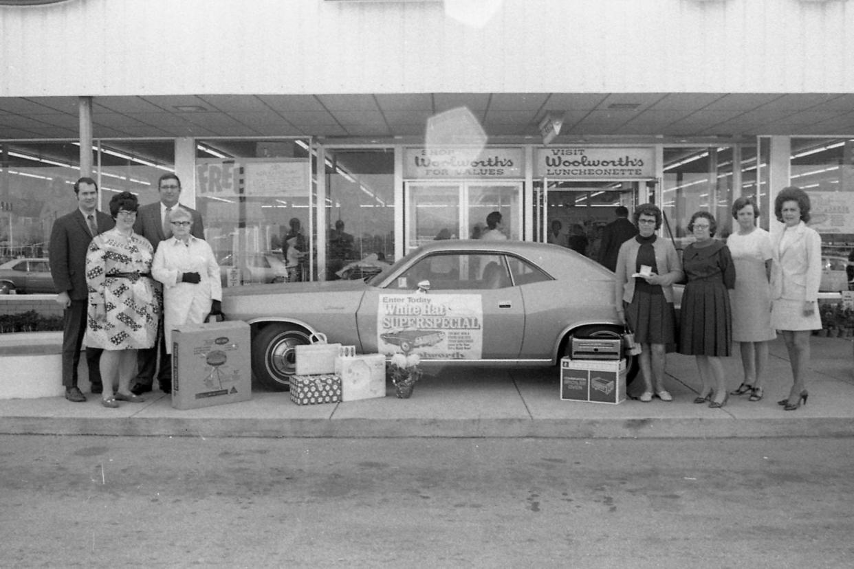 In May 1970 the local Woolworth's store was advertising its White Hat Specials and the chance to enter a contest to win a Dodge Challenger.