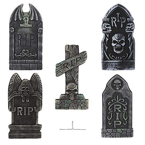 16) PRETYZOOM Foam RIP Graveyard Tombstones