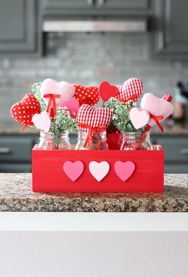 red, table, heart, plant, pattern,