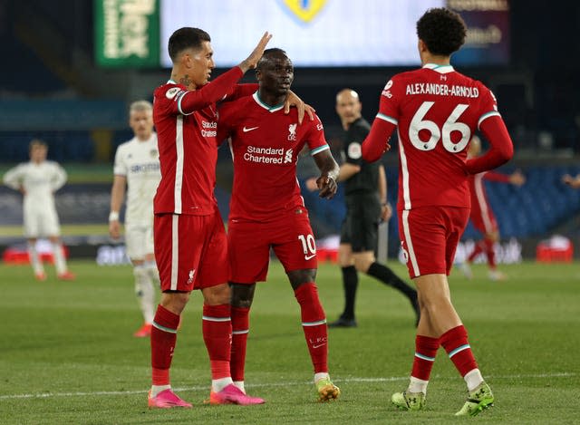 Sadio Mane (centre) opened the scoring 