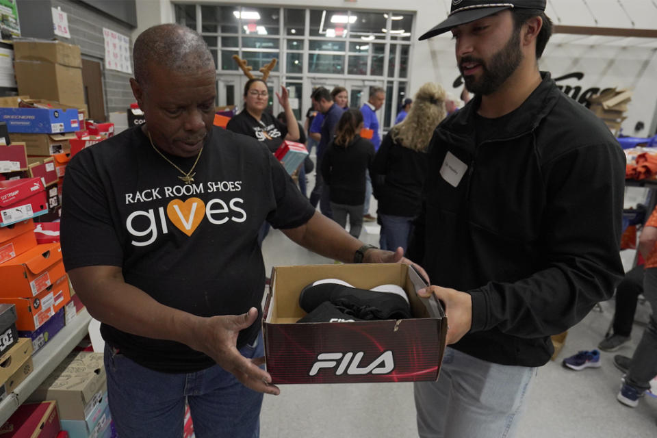 Rack Room Shoes donated 1,300 pairs of shoes to Houston area kids on Dec. 15, 2022. - Credit: Courtesy of Rack Room Shoes