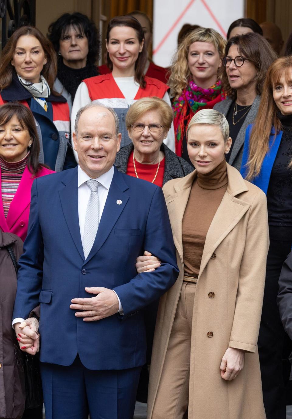 Prince Albert II of Monaco and Princess Charlene of Monaco attend Christmas gifts distribution at La Croix Rouge in Monaco