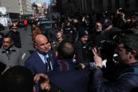 Film producer Harvey Weinstein's defense attorney Arthur Aidala speaks with the media at the New York Criminal Court following Weinstein's guilty verdict in his sexual assault trial in New York