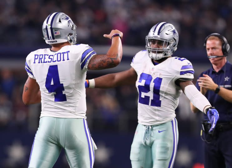 Dak Prescott and Ezekiel Elliott run the league. (Getty)