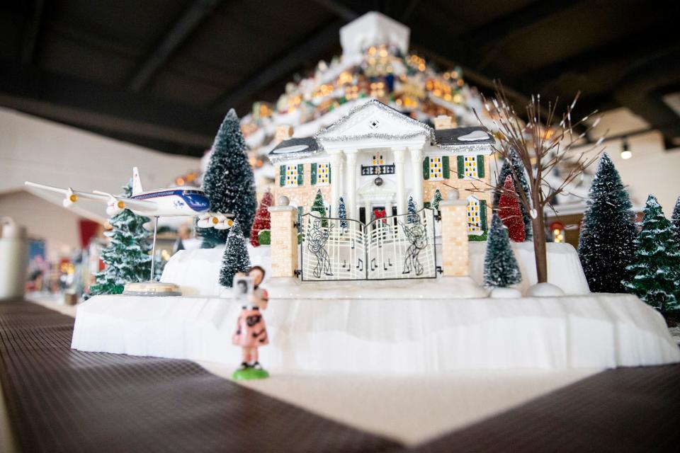 The 2023 Graceland Village pieces are seen as the Enesco Gift Shop & Gallery Featuring Department 56 exhibit is put together before its opening Thursday at Graceland Crossing in Memphis, Tenn., on Wednesday, November 15, 2023.