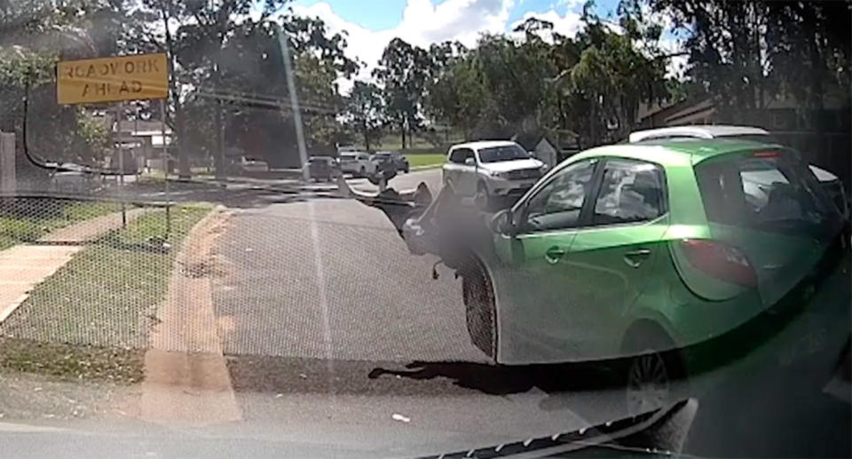 A 12-year-old boy is hit by a car and sent flying through the air in western Sydney, but miraculously was not seriously injured. Source: NSW Police Force