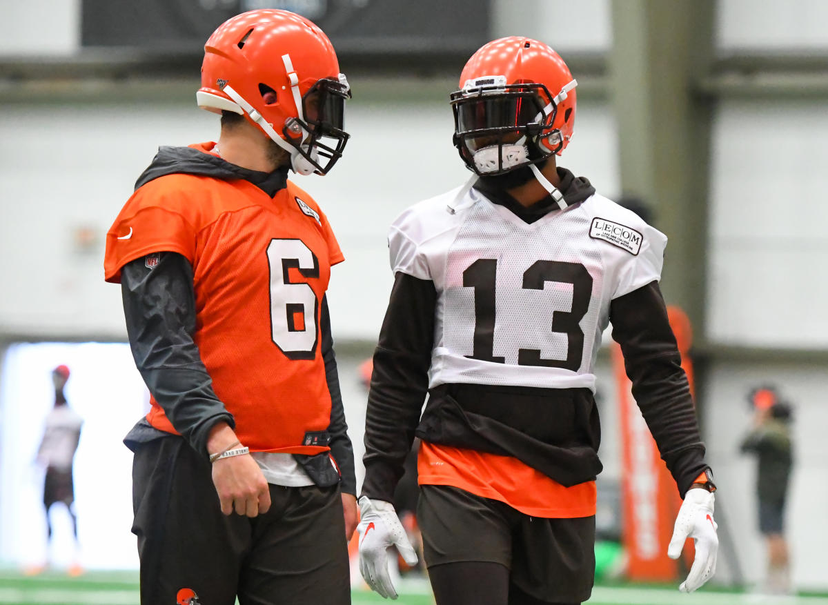 Beckham joins Browns' team drills for first time at practice