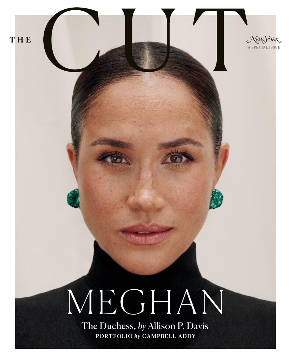 Meghan Markle 2022 The Cut Cover Head Shot Black Turtleneck