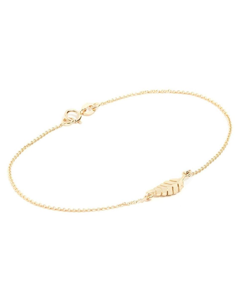7) 18k Gold Mini Leaf Bracelet