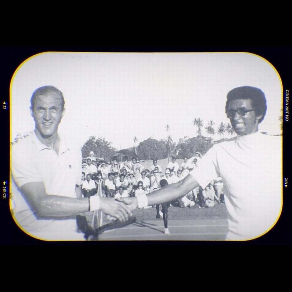 Tennis legend Stan Smith, left, says his close friend Arthur Ashe gave him a new perspective on life. This photo is used in the new documentary called “Who is Stan Smith?”