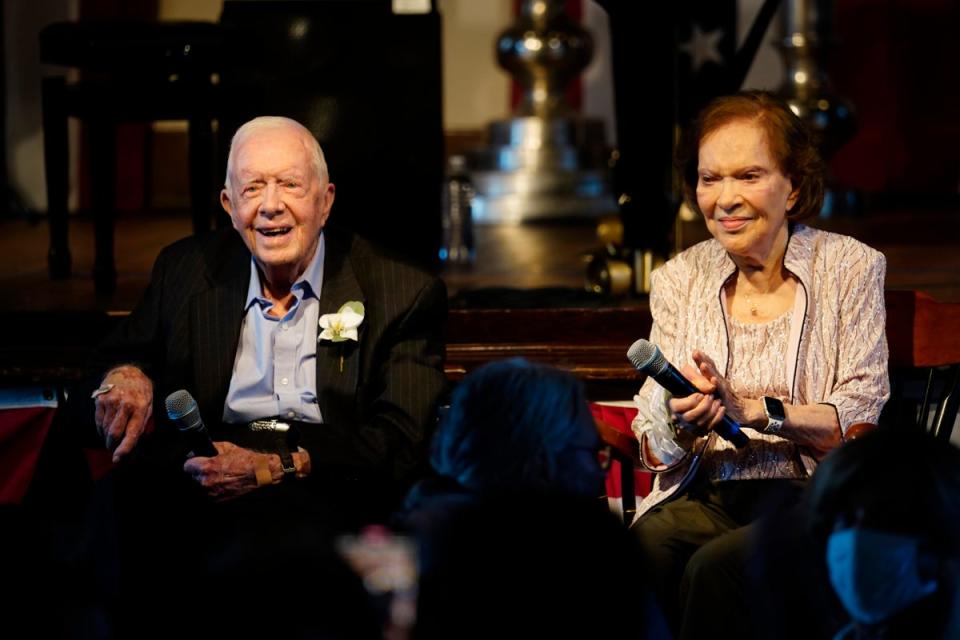 Jimmy Carter and Rosalynn Carter in 2021 together (Copyright 2021 The Associated Press. All rights reserved)