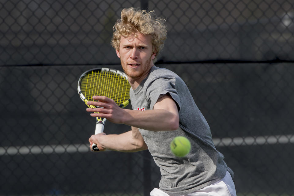 Even Lars Schouten's sport of tennis, which can operate amid minimal proximity, was not spared cancellation due to the coronavirus. (Marist College)