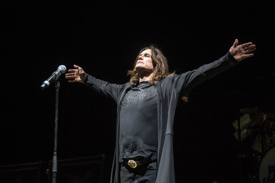 Ozzy Osbourne of Black Sabbath performs during night one of Ozzfest meets Knotfest at San Manuel Amphitheater on Saturday, Sept. 24, 2016, in San Bernardino, Calif. (Photo by Amy Harris/Invision/AP)
