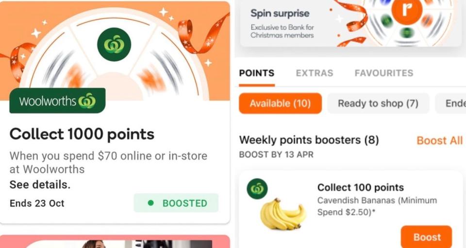 Spin Surprise feature in Woolworths Everyday Rewards app