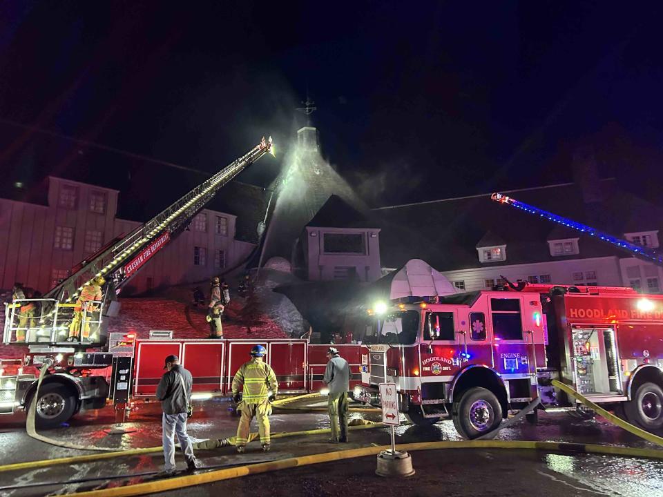 A fire broke out in the attic of the Historic Timberline Lodge on Thursday, April 18 (Clackamas Fire)