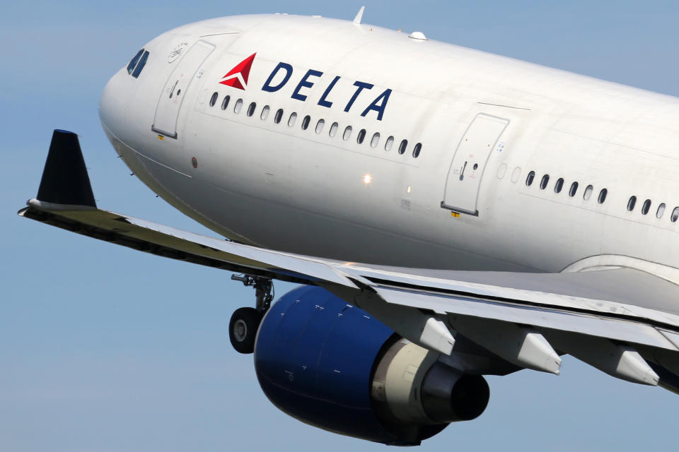 A Delta Air Lines flight takes off from Amsterdam Airport in the Netherlands. (Photo: Boarding1Now via Getty Images)