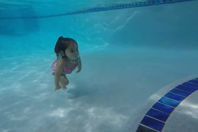 This three-year-old swims better than most adults