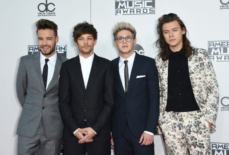 L-R: Liam Payne, Louis Tomlinson, Niall Horan, and Harry Styles of One Direction attend the American Music Awards in Los Angeles, California, November 22, 2015