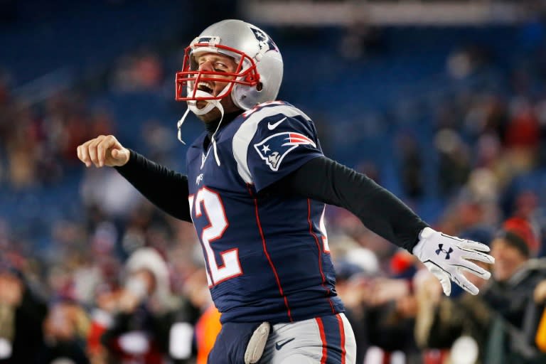 Tom Brady of the New England Patriots runs onto the field prior to the AFC Divisional Playoff Game against the Houston Texans on January 14, 2017 in Foxboro, Massachusetts