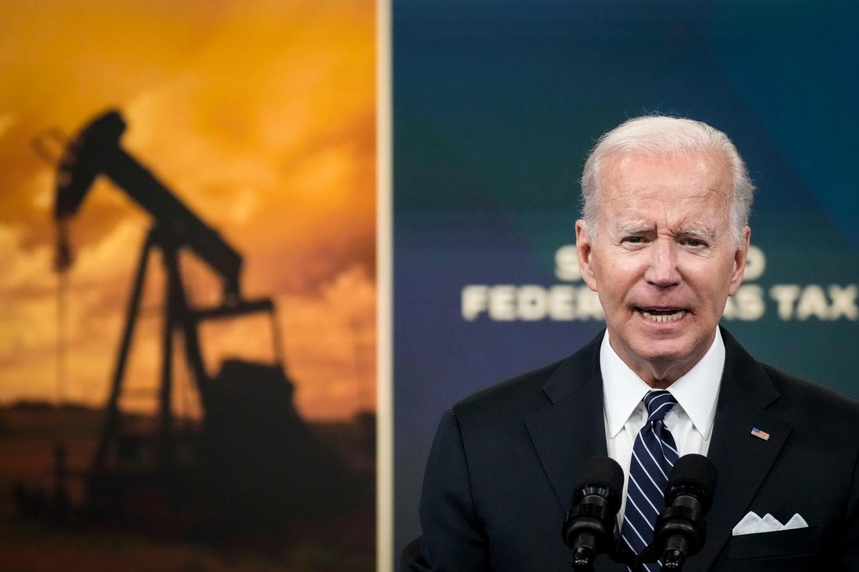Biden called on Congress to temporarily suspend the federal gas tax.