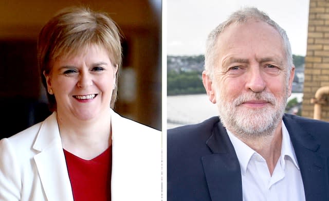 Nicola Sturgeon and Jeremy Corbyn are on a collision course over a second Scottish referendum (PA)