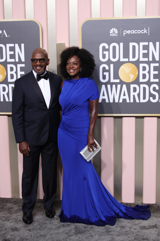 Viola Davis dazzles in purple jewelled gown at the BAFTAs